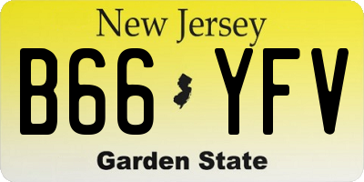 NJ license plate B66YFV