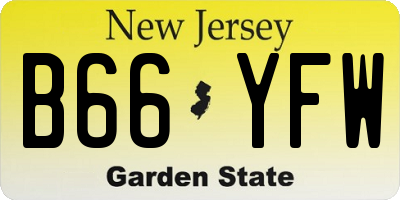 NJ license plate B66YFW
