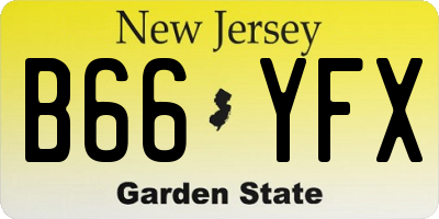 NJ license plate B66YFX