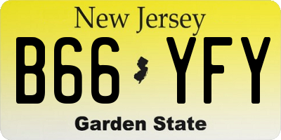 NJ license plate B66YFY