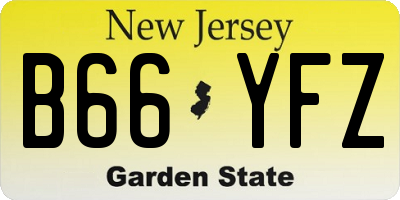 NJ license plate B66YFZ
