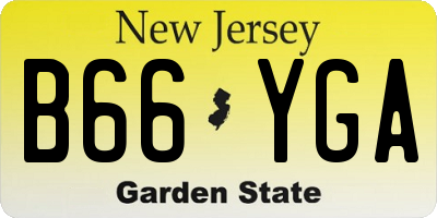 NJ license plate B66YGA