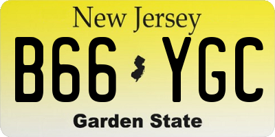 NJ license plate B66YGC