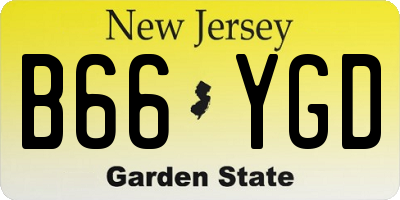 NJ license plate B66YGD