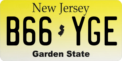 NJ license plate B66YGE