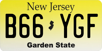 NJ license plate B66YGF