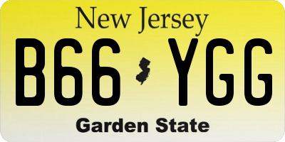 NJ license plate B66YGG