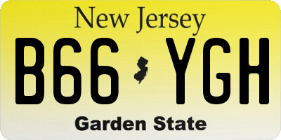 NJ license plate B66YGH