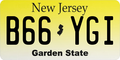 NJ license plate B66YGI