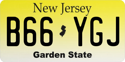 NJ license plate B66YGJ