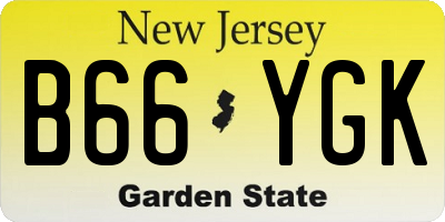 NJ license plate B66YGK