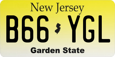 NJ license plate B66YGL