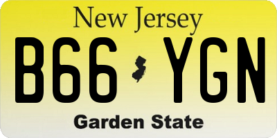 NJ license plate B66YGN