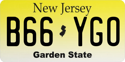 NJ license plate B66YGO