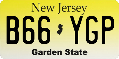 NJ license plate B66YGP