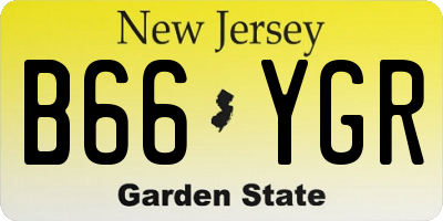NJ license plate B66YGR