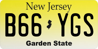 NJ license plate B66YGS
