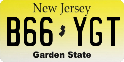 NJ license plate B66YGT