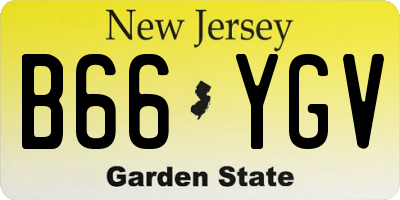 NJ license plate B66YGV