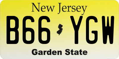 NJ license plate B66YGW