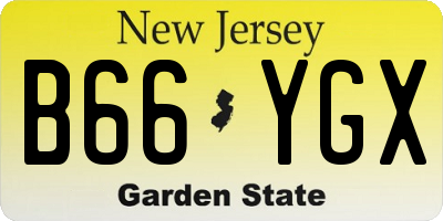 NJ license plate B66YGX