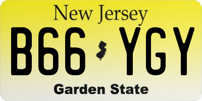 NJ license plate B66YGY