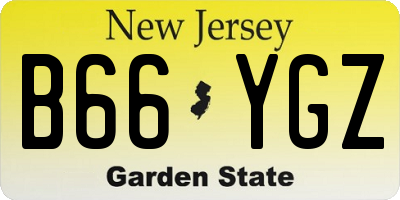 NJ license plate B66YGZ