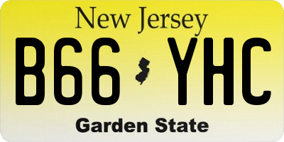 NJ license plate B66YHC