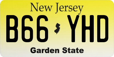 NJ license plate B66YHD