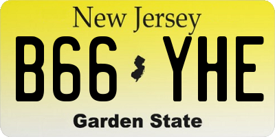 NJ license plate B66YHE