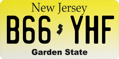 NJ license plate B66YHF