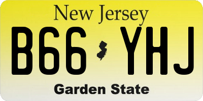 NJ license plate B66YHJ