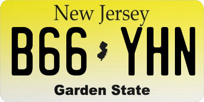 NJ license plate B66YHN