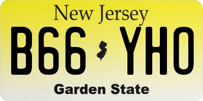 NJ license plate B66YHO