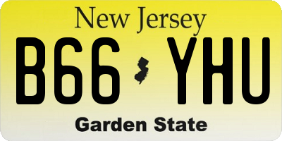 NJ license plate B66YHU