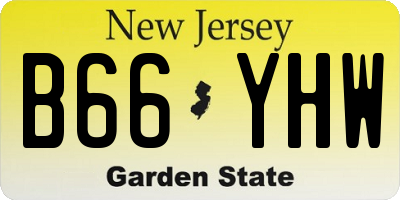 NJ license plate B66YHW