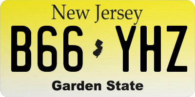 NJ license plate B66YHZ