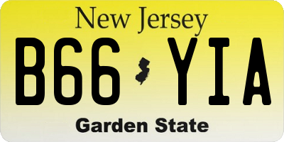 NJ license plate B66YIA