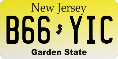 NJ license plate B66YIC