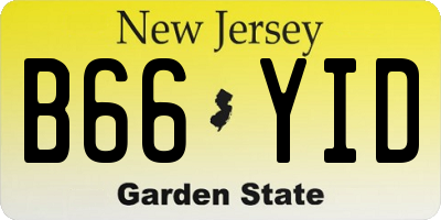 NJ license plate B66YID