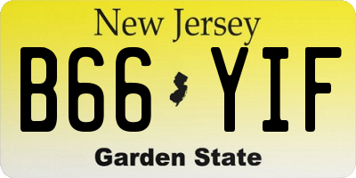 NJ license plate B66YIF