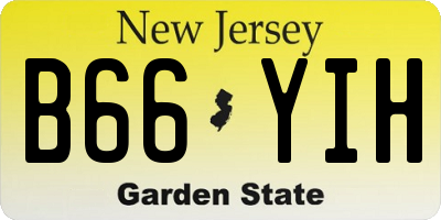 NJ license plate B66YIH