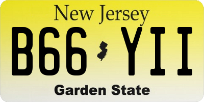 NJ license plate B66YII
