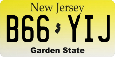 NJ license plate B66YIJ