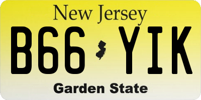 NJ license plate B66YIK