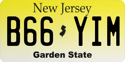 NJ license plate B66YIM