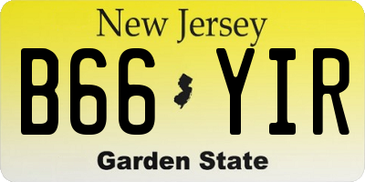 NJ license plate B66YIR