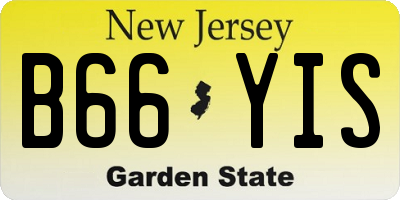 NJ license plate B66YIS
