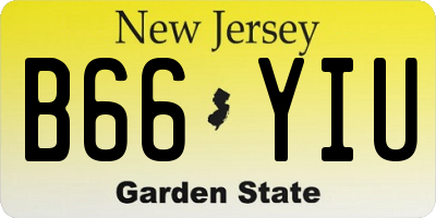 NJ license plate B66YIU
