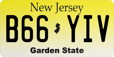 NJ license plate B66YIV